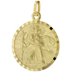 trendor 51934 Christophorus Anhänger Gold 585 (14K) Schutzpatron 18 mm