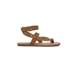 Pepe Jeans für Damen. PLS90580 Irma Ethnische Sandalen aus braunem Leder (39), Wohnung, Schnalle, Lässig