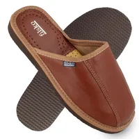 filsko® Tarm Herren Hausschuhe geschlossen Rindsleder Slipper EVA-Sohle bis Gr. 50 - Braun - 49