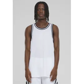URBAN CLASSICS Tanktop URBAN CLASSICS "Urban Classics Herren Mesh Tanktop", Herren, Gr. M, weiß, 100% Polyester, unifarben, loose fit, Tops Tanktop