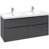 Villeroy & Boch Waschbeckenunterschrank 4 Auszüge 127,2 x 57,9 x 46,2 cm Schwarz