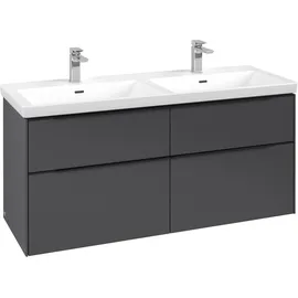 Villeroy & Boch Waschbeckenunterschrank 4 Auszüge 127,2 x 57,9 x 46,2 cm Schwarz