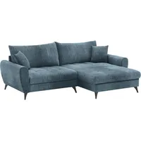 Ecksofa MR. COUCH "Blackburn II L-Form", blau (dolce 13 ocean), B:246cm H:71cm T:170cm, Dolce (100% Polyester), Sofas, Wahlweise mit Kaltschaumpolsterung bis 140 kg belastbar