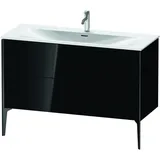 Duravit XViu Waschtisch-Unterschrank XV43040B240 121 x 59,1 x 48 cm, schwarz hochglanz, 2 Auszüge, schwarz matt