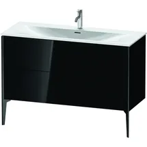 Duravit XViu Waschtisch-Unterschrank XV43040B240 121 x 59,1 x 48 cm, schwarz hochglanz, 2 Auszüge, schwarz matt