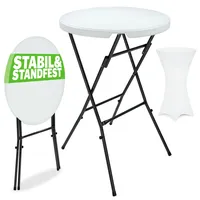 CASARIA Casaria® Stehtisch mit Husse Weiß 72 cm Set