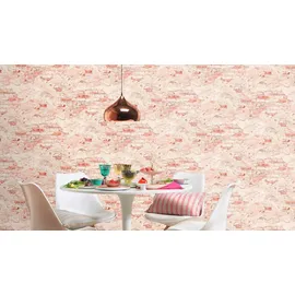 Rasch Textil Rasch - Vliestapete Weiß Stein Tapete Gemustert Versetzter Ansatz Factory Iii