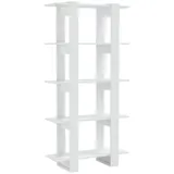 vidaXL Bücherregal/Raumteiler Hochglanz-Weiß 80x30x160 cm