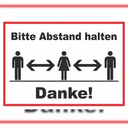 Bitte Abstand halten Schild A0 (841x1189mm)