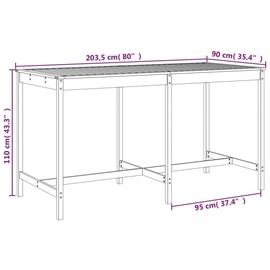 vidaXL 9-tlg. Gartenbar-Set Massivholz Douglasie