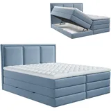 Roller Boxspringbett 160 x 200 cm H2/H3 Blau