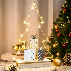 Haushalt International Weihnachtsdeko Tanne mit Geschenken aus Metall und Holz