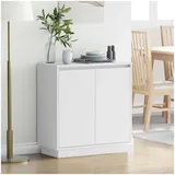 vidaXL Sideboard 71 x 34,5 x 75 cm Weiß