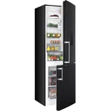 HANSEATIC Kühl-/Gefrierkombination "HKGK18560CD", Energieeffizienz: C (A-G), silber (schwarz stainless steel), Rechtsanschlag, wechselbar, Kühlschränke, Schnellgefrierfunktion, Topseller