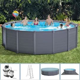 Intex  Graphite Panel Pool Set 478 x 124 cm inkl. Sandfilteranlage 26384