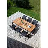Cinas Gartentisch Mood, Gartentisch, Rund, Teak, Aluminium, Retro, skandinavisch braun|grau