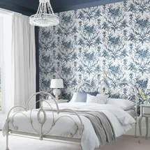 Laura Ashley Vliestapete LAURA ASHLEY "Tuileries", blau, B:0,52m H:10m L:10m, Vlies, Tapeten, 10mx52cm (ca. 5m2)