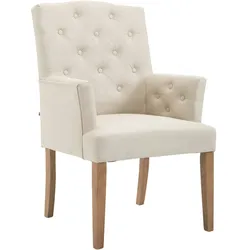 CLP Esszimmerstuhl Sugar im Chesterfield-Stil antik-hell/creme