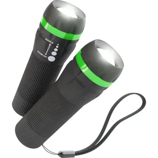 Absina LED Taschenlampe batteriebetrieben 2er Pack - Mini Handlampe mit 60 Lumen & 110m Leuchtweite - Kinder Taschenlampe für Jungen & Mädchen stufenlos fokussierbar inkl. Batterie