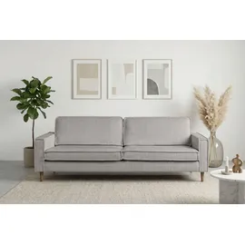 Home Affaire 3-Sitzer HOME AFFAIRE "Pinto Skandi,Maxi-Ausführung, 236 cm, Chenille, Struktur", grau (silber grau), B:236cm H:89cm T:97cm, 100% Polyester, Sofas, mit Keder, Massivholzfüße Eiche geräuchert, Wellenunterfederung