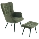 Ti'me Relaxsesselset, Grün, Metall, Textil, 68x100x78 cm, Wohnzimmer, Sessel, Relaxsessel