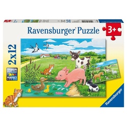 Ravensburger Puzzle »Tierkinder auf dem Land. Puzzle 2 x 12 Teile«, Puzzleteile