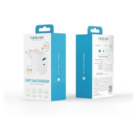 Forever Wandladegerät in Weiß PD, QC, Schnellladegerät 1x USB Typ A, 1x USB Typ C 33W - Gr.: onesize