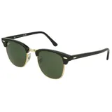 Ray Ban Clubmaster RB3016 W0365 49-21 polished black on gold/green