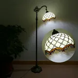 Vintage Wohnzimmer Stehlampe mit Schalter Retro Tiffany Schlafzimmer Stehleuchte Ø30CM Verstellbarer Glasmalerei Lampenschirm E27 Arbeitszimmer Schreibtisch Leselampe 165cm Hohe Büro Standlampe