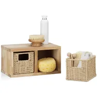 Relaxdays Wandregal, Hellbraun, Holz, 31x16x18 cm, Wohnzimmer, Regale, Wandregale