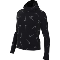 Nike Damen W Nk Df Swsh Prnt Pacer Hooded, Black/Reflective Silv, FB4952-010, L
