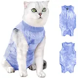 Katzenbody Nach Op Kastration Katze, Cat Chirurgischer Erholungsanzug, Katzen Kleidung Anti-leckende, Recovery Suit Katze Medizinischer Katzenanzug, Kegel E Halsband Alternative (Blau, M)