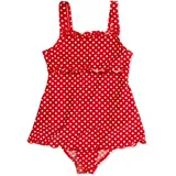 Playshoes UV-Schutz Badeanzug Mädchen Schwimmanzug Badebekleidung, Punkte mit Rock, 134/140