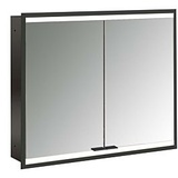 Emco prime Unterputz-Lichtspiegelschrank 949713534 800x730mm, 2-türig, schwarz/spiegel