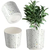 KADAX Blumentopf aus Kunststoff, Topf für Pflanzen, 30 cm, Terrazzo