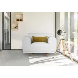 Loveseat ANDAS "Maroon Sessel", beige (natur), B:125cm H:82cm T:96cm, 89% Polyester/9% Rayon/3% Nylon, Sessel, in skandinavischem Design, mit losem Kissen