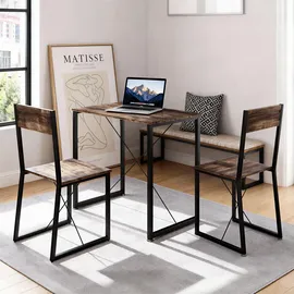 Tectake Sitzgruppe 3-teilig, Industrial Style, mit höhenverstellbaren Kunststofffüßen