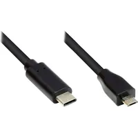 Good Connections GC M0125 - USB 2.0 Kabel C-Stecker < micro B-Stecker, CU, schwarz, 5 m USB C Micro-USB B Stecker, 5m,