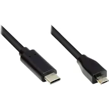Good Connections GC M0125 - USB 2.0 Kabel C-Stecker < micro B-Stecker, CU, schwarz, 5 m USB C Micro-USB B Stecker, 5m,