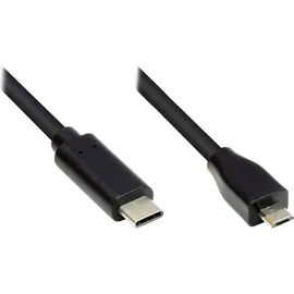 Good Connections GC M0125 - USB 2.0 Kabel C-Stecker < micro B-Stecker, CU, schwarz, 5 m USB C Micro-USB B Stecker, 5m,