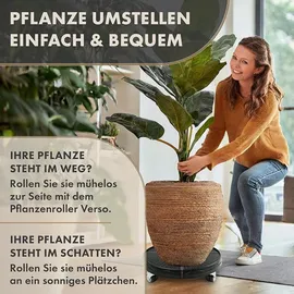 ttl home VERSO Pflanzenroller Ø 38-50 cm schwarz