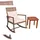 deluke Outdoor-Schaukelstuhl MAINZ mit Beistelltisch Hellbraun Eukalyptus Gartenstuhl Relaxsessel Garten Balkon Outdoor