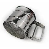 Rainbow_Road Mehlsieb Edelstahlmehlsieb Mehlsieb zum Backen Puderzuckersieb Feinmaschiges Mehlsieb zum Backen und Dekorieren von Törtchen Siebwerkzeug mit Griff (Stil B-Silber)