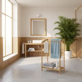 Relaxdays Handtuchständer Bambus Braun