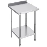 Vevor Edelstahl-Arbeitstisch, gewerblicher Arbeitstisch zur Lebensmittelzubereitung, robuster Arbeitstisch aus Metall mit Einstellbarer Höhe für Restaurant, Zuhause und Hotel 610 x 610 x 914 mm