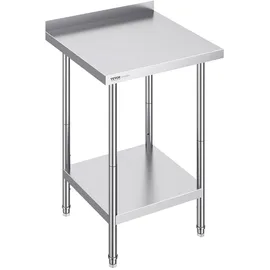 Vevor Edelstahl-Arbeitstisch, gewerblicher Arbeitstisch zur Lebensmittelzubereitung, robuster Arbeitstisch aus Metall mit Einstellbarer Höhe für Restaurant, Zuhause und Hotel 610 x 610 x 914 mm