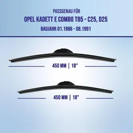 Alca SUPER FLAT Flachbalkenwischer 450 mm für OPEL KADETT E Combo