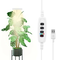Royouzi Pflanzenlampe, Pflanzenlampe Mit 72 Leds Vollspektrum für Zimmerpflanzen, Pflanzenlicht, 3 Beleuchtungsmodi Pflanzenleuchte mit -Auto-Timer,USB Adapter 9 Helligkeits-Verstellbare