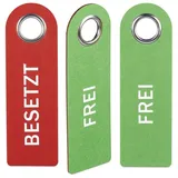 Relaxdays 6 x Türschild Besetzt Frei Weiß,Grün,Rot