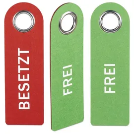 Relaxdays 6 x Türschild Besetzt Frei Weiß,Grün,Rot